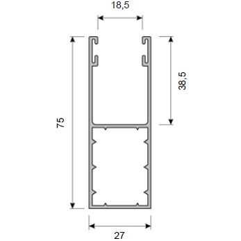 Vlakke geleider 75 rolluik 55